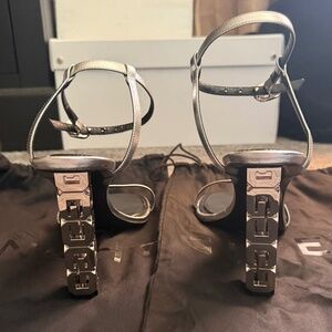 Givenchy G Cube Metallic Leather Strap Sandals Size 39